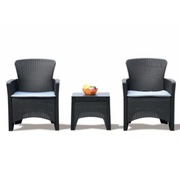 Zestaw mebli ogrodowych Bella antracyt 3w1 Stolik+2fotele imitacja rattanu