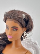 Kolczyki biżuteria dla lalki Barbie dziurki fabryczne srebrne gwiazdy