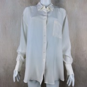 Bluzka Zara Woman 100% jedwab mulberry biała koszulowa XL