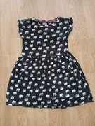 Czarna sukienka w słonie safari F&F 128 7-8 lat bawełna bawełniana lato