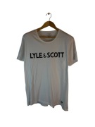 Koszulka lyle and Scott biała z dużym nadrukiem XXL