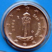 SAN MARINO 2008 1 CENT UNC !!!!!!!!!!