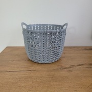 Osłonka koszyczek aażurowy plastikowy popielaty szary