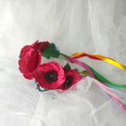 Wianek narodowy na głowę, opaska z makami, opaska do stroju ludowego