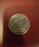 Moneta 20 zł złotych PRL 1990 z obiegu