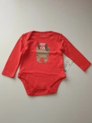 Bawełniane body renifer z długim rękawem r 62