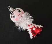 Bombki choinkowe szklane Lala z żabotem kształtka wzór retro jak prl 