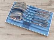 ŁYŻECZKI DO KAWY FILIŻANKI SREBRO PRÓBA 830 SZWECJA MONOGRAM