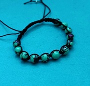 Bransoletka makrama boho czarna turkusowa