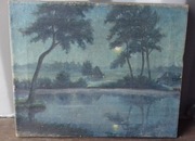 Obraz olejny na płótnie, nocny krajobraz