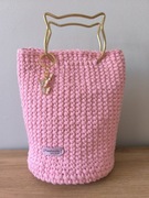 Różowa torebka ze sznurka ręcznie wykonana na szydełku handmade 