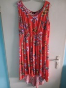 Seksi nowa letnia pomarańczowa sukienka w kwiaty Simple Be roz 48-52.