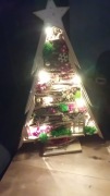 Drewniana choinka hand made led 40 cm 