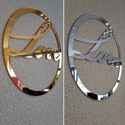 Logo 3D litery SZYLD beauty lustro NA ŚCIANĘ plexi ZŁOTA SREBRNA 