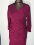 Sukienka dzianinowa błyszcząca, asymetryczna, rozmiar 42/44