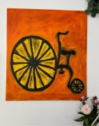 Duży obraz 90 x80 abstrakcja malowany  farbami akrylowymi i olejnymi