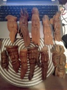 Rzeżba ludowa,dziady. Koniaków. Zestaw