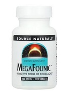 Kwas folinowy MEGAFOLINIC 120 tabletek 800mcg Folinic acid wit. B9