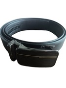 Pasek SKÓRZANY męski automat CZARNY 125 CM