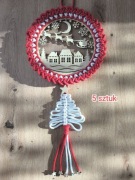 Zawieszki ozdoby Bożonarodzeniowe na drzwi ścianę do okna ręcznie wykonane 