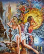 VITUS - obraz OLEJNY "OCZEKIWANIE"- ORYGINAŁ