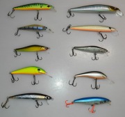 Woblery Zestaw 10 szt Gunki Rapala NW Bielik Bonito MF 