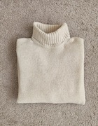 Gruby golf (bez metki) męski Zara kremowy/ecru, wełna/nylon, rozm. S/M