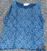 Niebieska bluzeczka koronka  z lekkim połyskiem, L