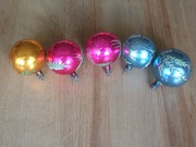 stare szklane bombki choinkowe ornament liście liść zestaw 5 szt. PRL