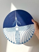 Obraz ŻURAW W PEŁNI - rękodzieło 32cm dekoracja do domu -motyw ptak egipski