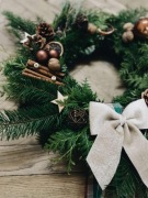 Przepiękny naturalny wianek świąteczny jodła żywy dekoracja hit 45-50 cm