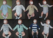 Zestaw 9szt Body z długim rękawem rozm.62