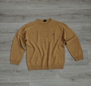 Wełniany sweter męski Gant r XL musztardowy 100% wełna jagnięca lambswool