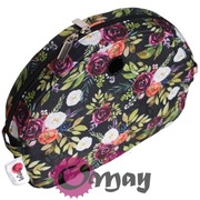 Czarny organizer do Obag MOON LIGHT kwiaty róże purpura 2 kieszenie OMAY