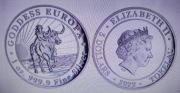 Srebrna Moneta Tokelau Godess Europa 1 uncja srebra 2022 Ag 999 1oz 31.1g