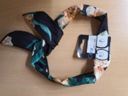 opaska do włosów na drucie bandana czarna w kwiaty
