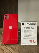 Smartfon Telefon Apple iPhone 11 64GB Red 4/64GB stan bdb gwarancja