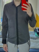 Koszula dł. rękaw Smog czarna r. M slim fit