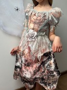 Sukienka Strój na karnawał szkielet Halloween Bal Przebierańców 110-116cm