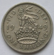 Wielka Brytania 1 shilling 1949 - król Jerzy VI - angielski