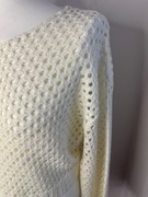 NOWY śmietankowy krótki do talii sweterek ONLY XL- w dziury