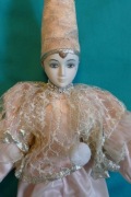 Kolekcjonerska, porcelanowa lalka wenecka, vintage, Arlekin (nr13)