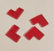 171 Klocek płaski 2x2 czerwony - 15 szt.