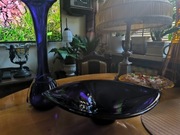 Piękny zestaw wazon i patera kobalt duże 