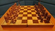 Szachy drewniane ręcznie rzeźbione