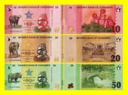 Zimbabwe 10 20 50 ZIG NEW Pick 115 116 117 UNC seria AA