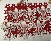 Dekoracje choinkowe 6 sztuk długość ok 15cm Ręcznie robione na szydełku 