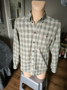 Fjällräven koszula męska w kratkę S długi rękaw beż szara kremowa