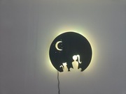 Lampa ścienna dziewczynka i kotek