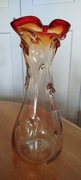 Wazon „Sękacz” napowietrzony. Szkło kolorowe PRL.